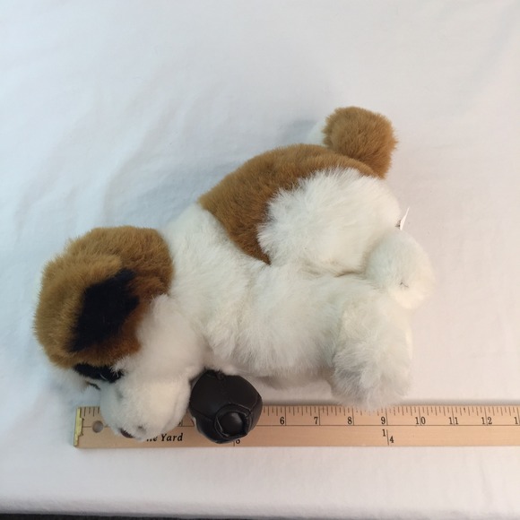 DGE Corp Saint Bernard Puppy Dog Plush 10 Inch White Brown Vintage 1998 - Picture 7 of 7